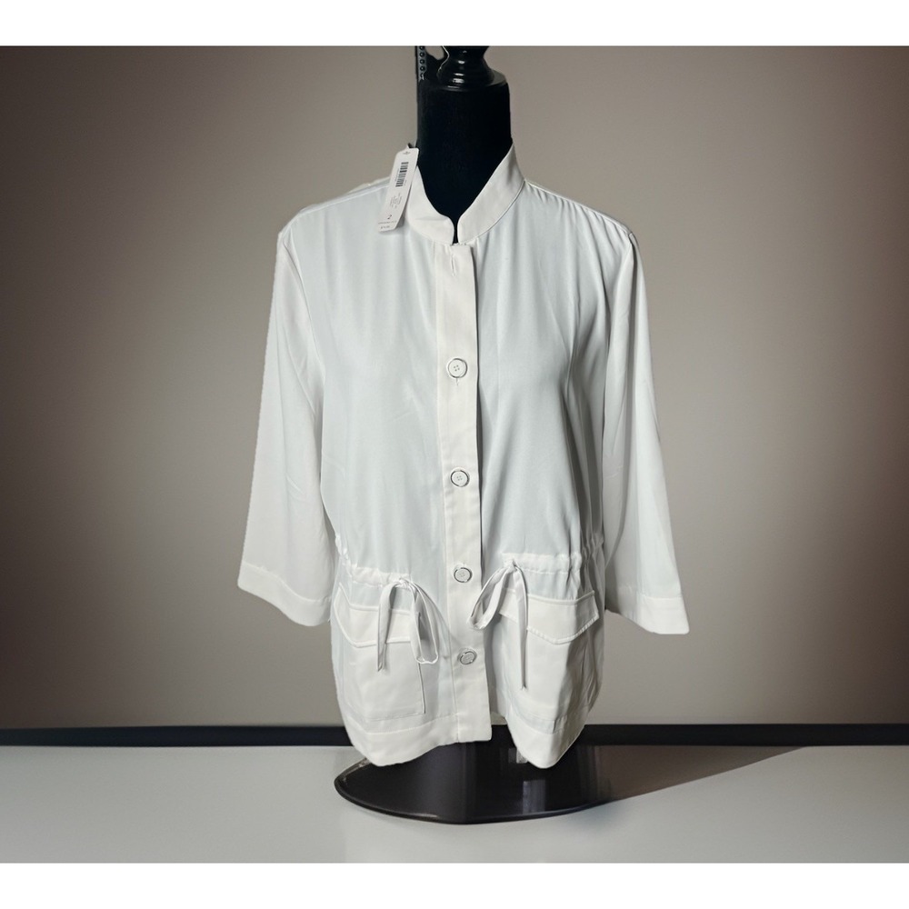 Chico's Soft Utility Jacket  Women's‎ Size 2 Alabaster NWT - Picture 9 of 12